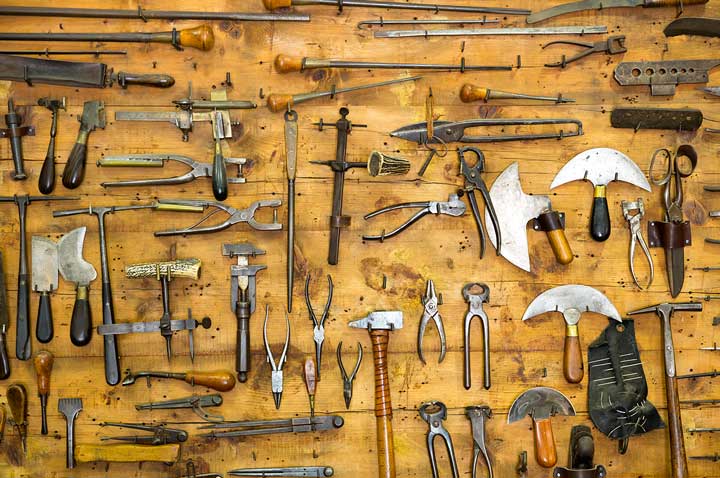 woodworking tools organized