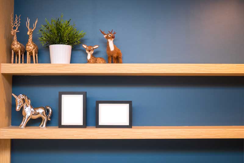 wood shelves