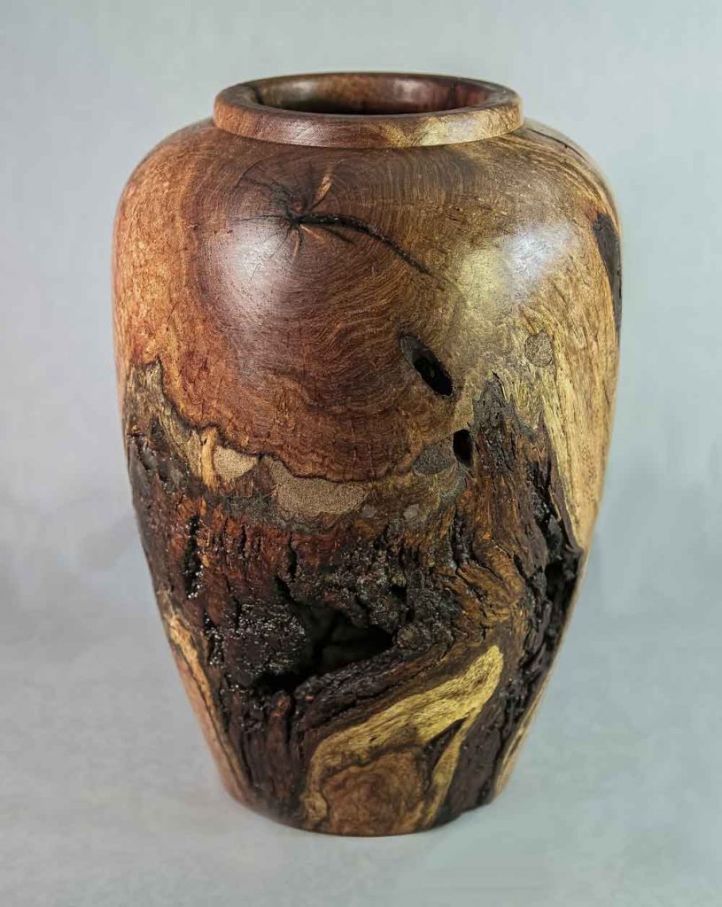 wood vase