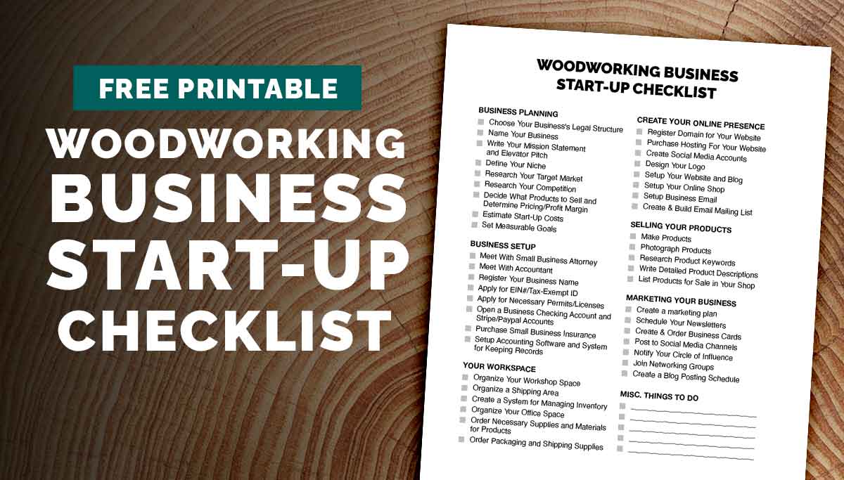 free printable woodworking business checklist